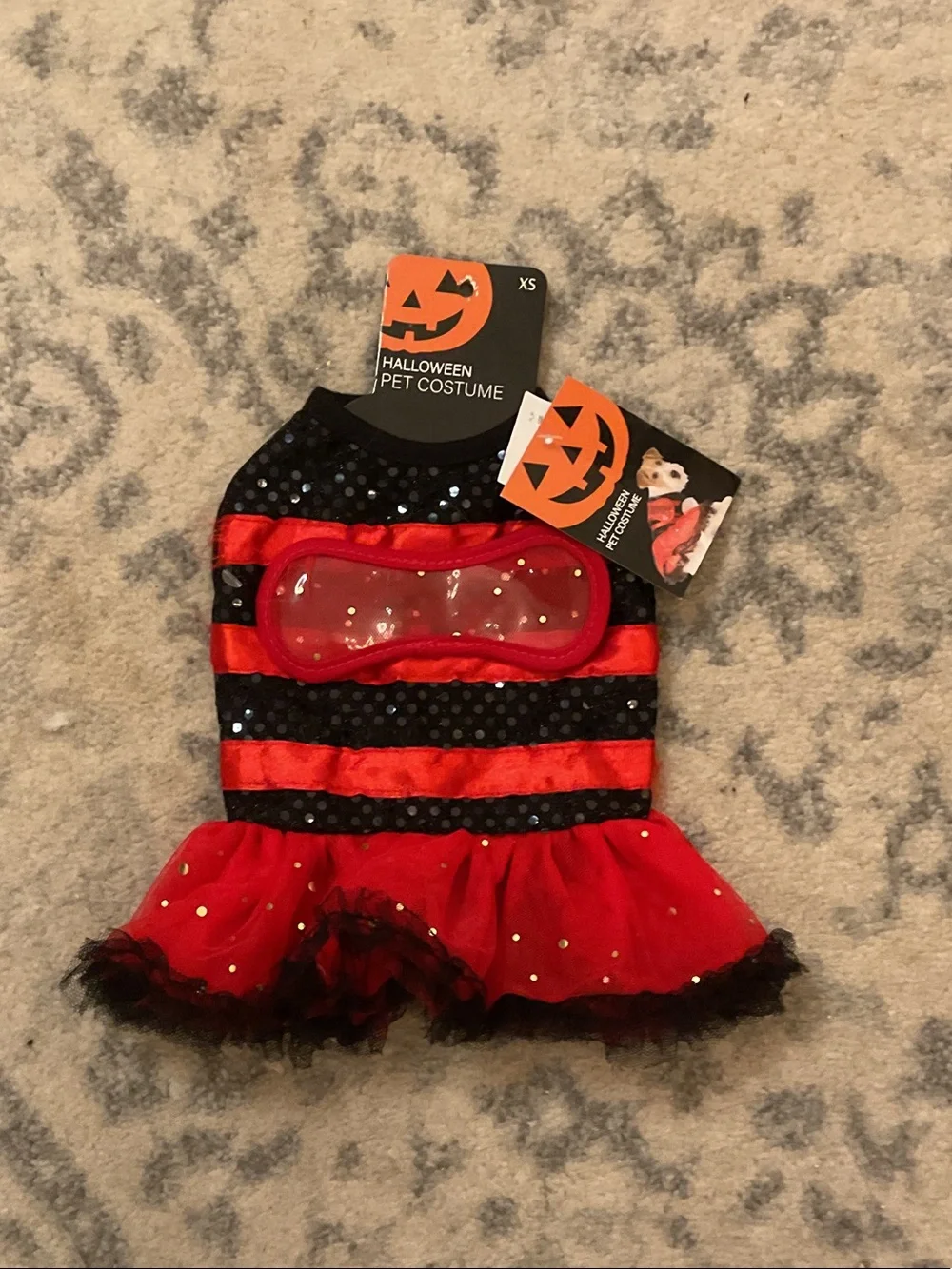 Ladybug dog costume, size small